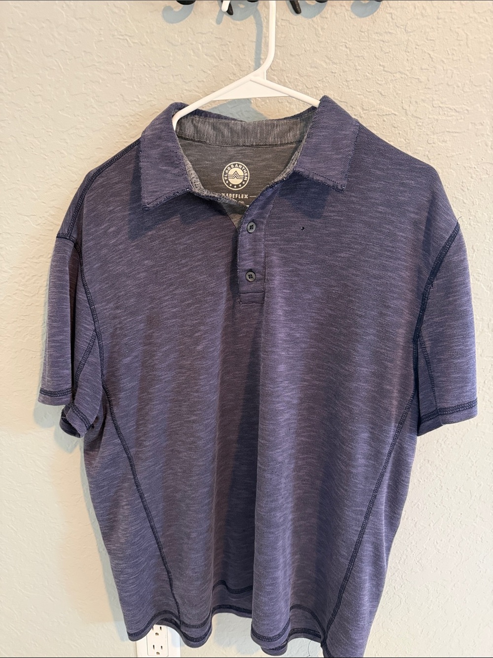 Men's Indigo Heather Polo with Classic Collar